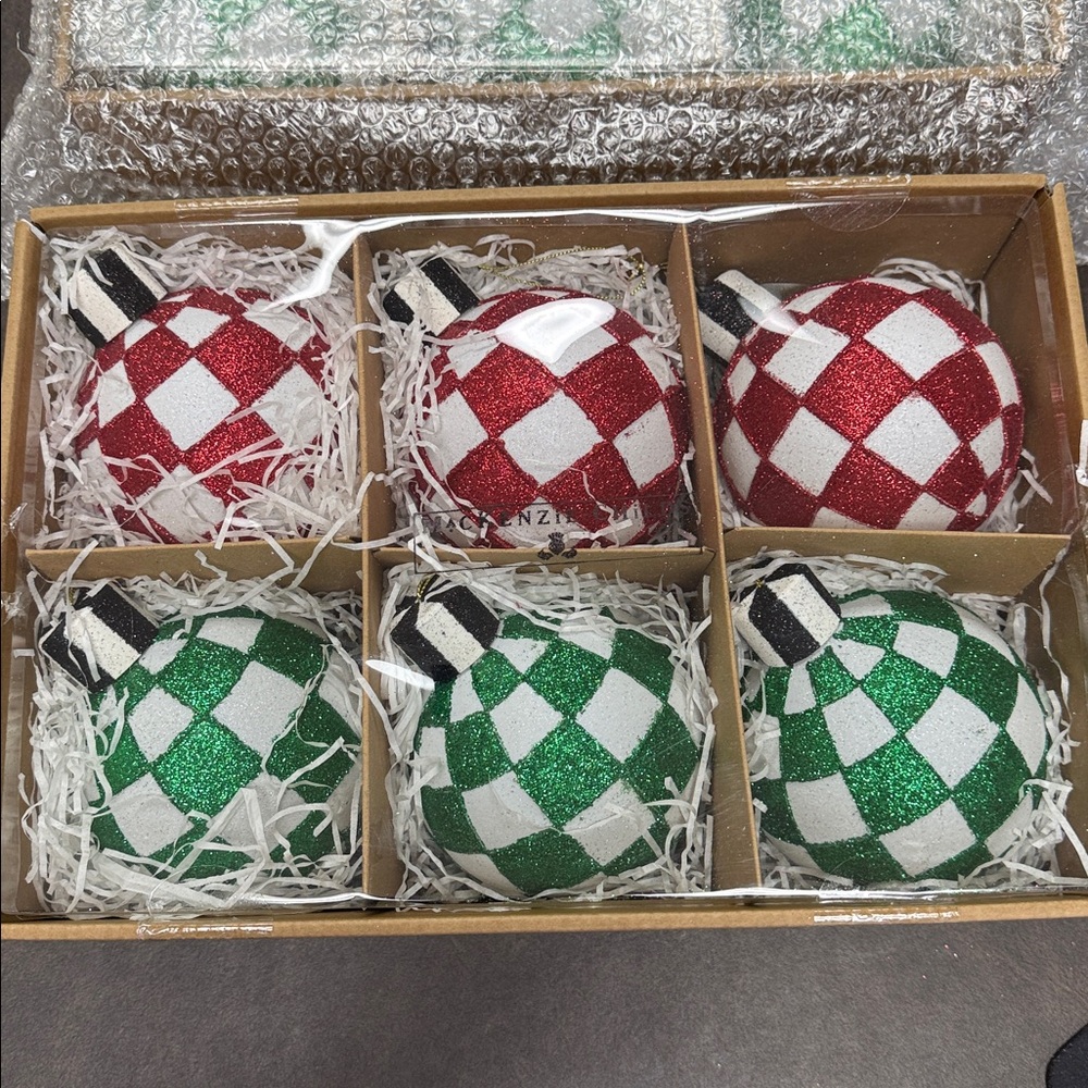 ‼️ MacKenzie-Childs ‼️ Check it Out Glass Ball Ornaments Set - ‼️Set of 12 ‼️